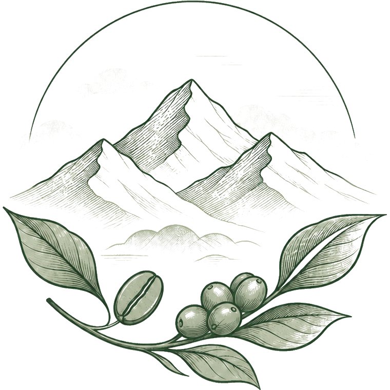 Mountain landscape with coffee plant